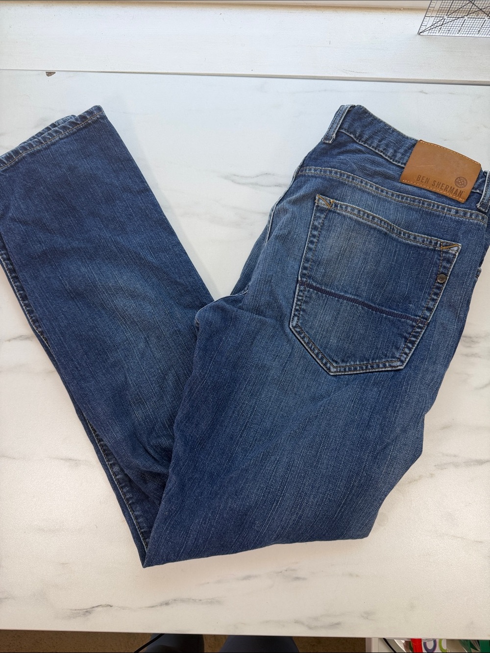 Ben Sherman Dark Blue Slim Straight Jeans 33x32
